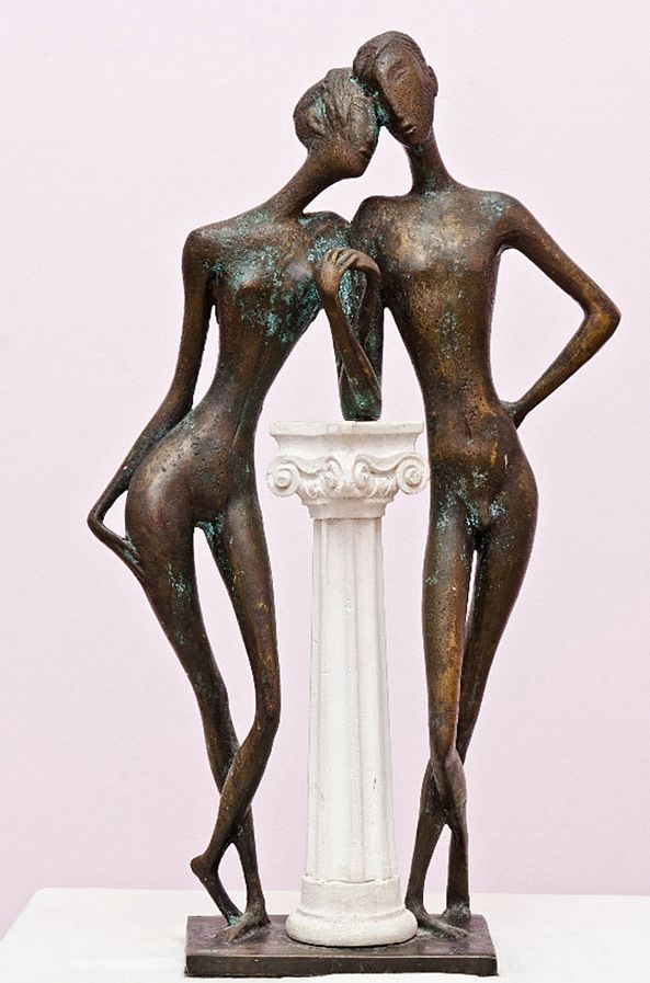 Tenderness 2002 year.bronze 62x35x15cm.12000 $-ZAKIR AHMEDOV