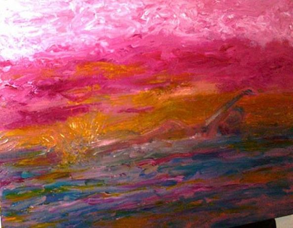 Sunset swimmer-Daniel Quinlan