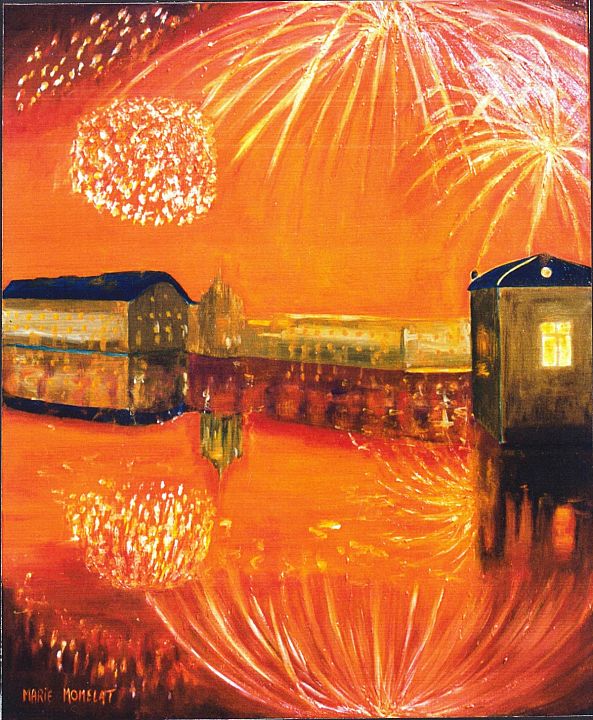 feux d'artifice sur l'eau au Château de Chantilly-marie momelat