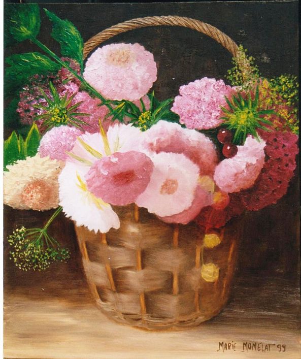 Panier de Fleurs et Cerises-marie momelat