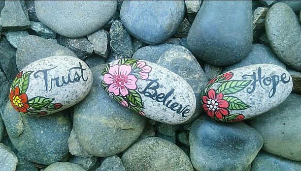 One Word Stones ~Trust, Believe, & Hope-Marie  Aguas
