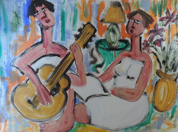 Girlfriends with Guitar-nancy denommee