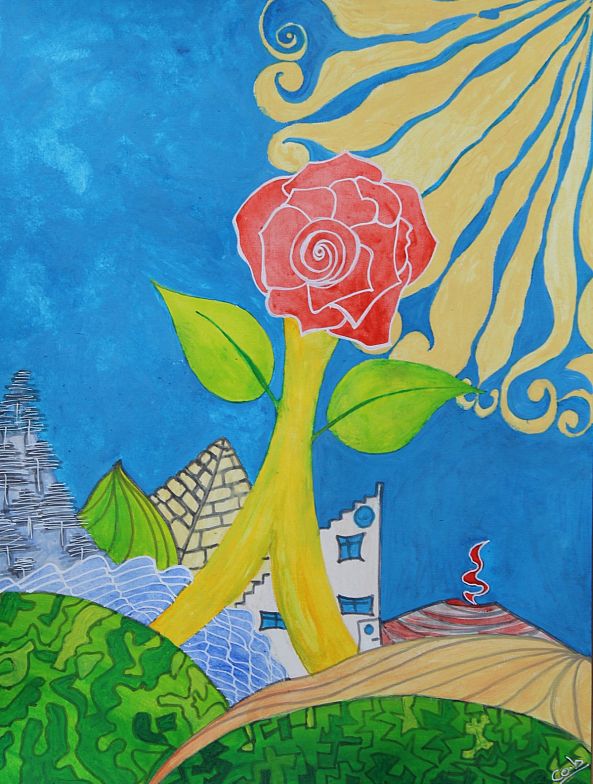Rose perchée-Corinne  Brossier 