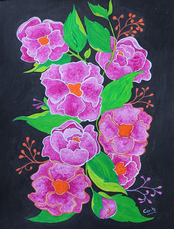 Pivoines Violettes-Corinne  Brossier 