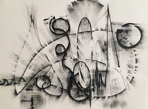 Black and White Abstract Drawing 7 by Kozyuk-Khrystyna Kozyuk