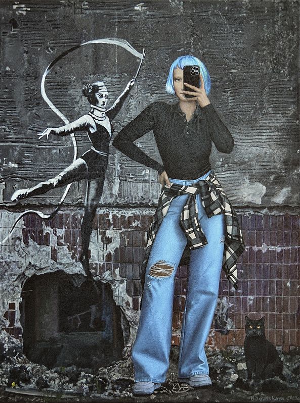 Selfie with Banksy Art-Nataliya Bagatskaya