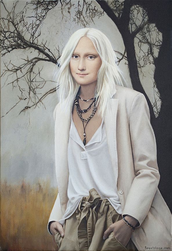 Contemporary portrait "Autumn Walk"-Nataliya Bagatskaya