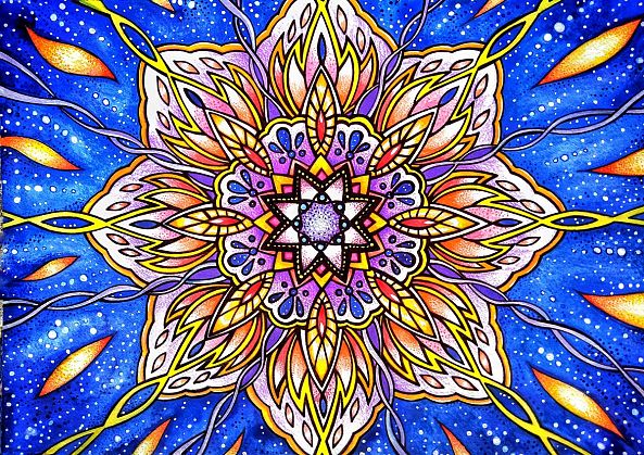 Spirit Flames Mandala Art Print -Julija Kiseliova