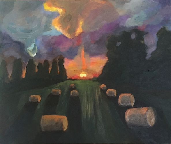 Coucher de soleil sur la première moisson-Sophie Fournier