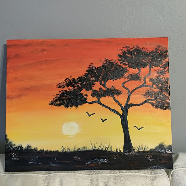 Coucher de soleil africaine-Alexandra Guillon