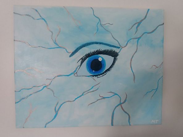 Oeil sur fond de marbre bleu-Marie-Pier Thériault