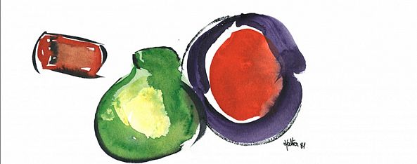 Bouchon, fruit et petit pot-Alain HALTER
