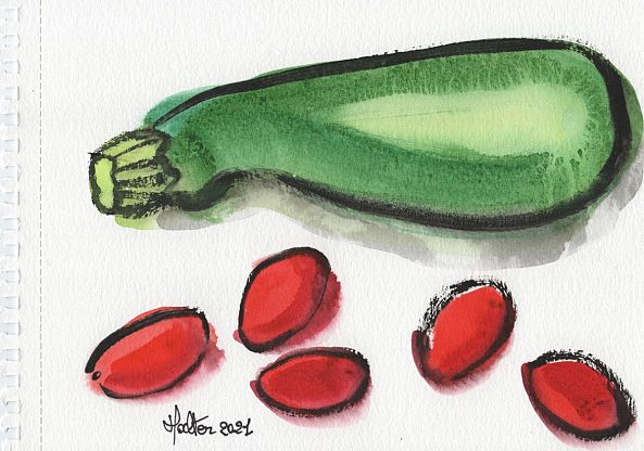 Courgette et tomates cerise olivette-Alain HALTER