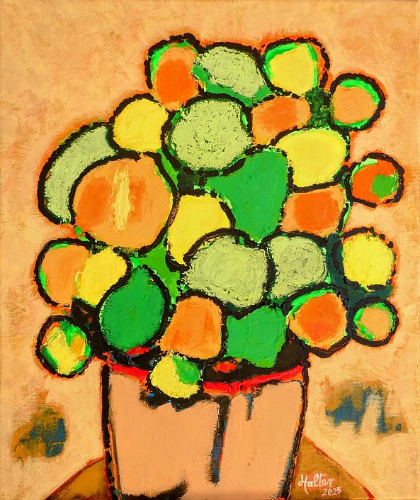 Plante à monnaie de Chine, pastels-Alain HALTER