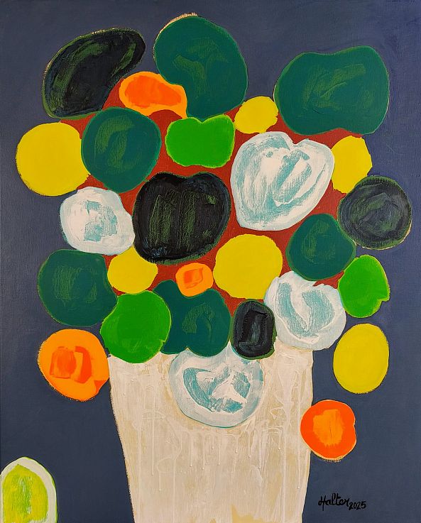 Plante à monnaie de Chine, acrylique-Alain HALTER