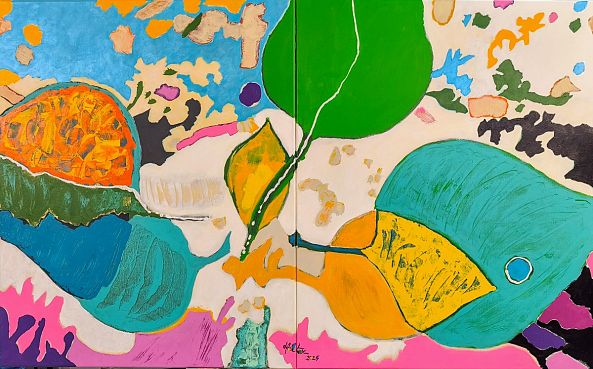 Quatre feuilles, acrylique-Alain HALTER