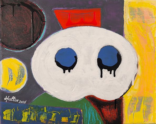 Masque couronné aux larmes noires-Alain HALTER