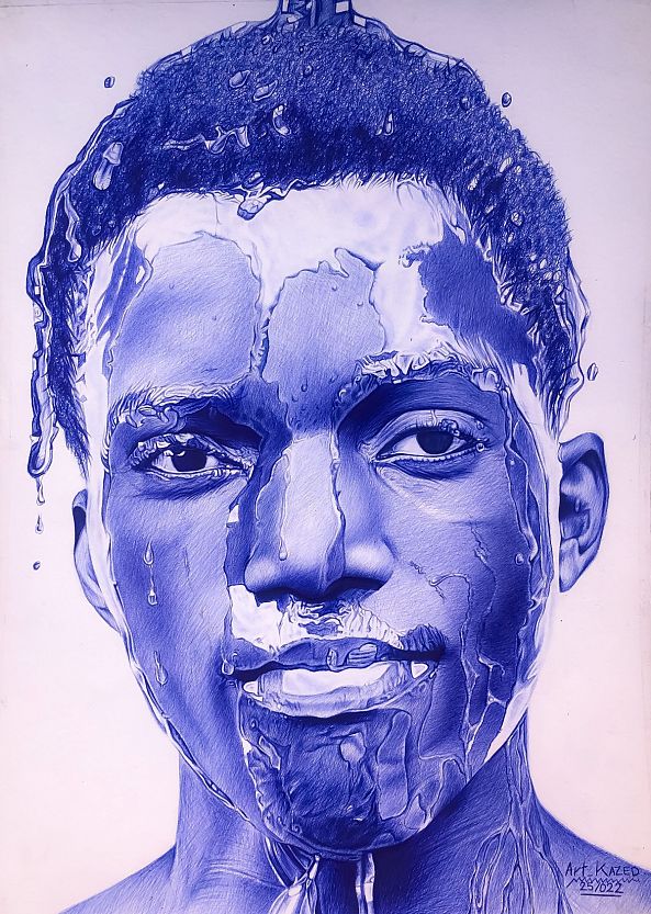 PORTRAIT AUX STYLOS -Art Kazed