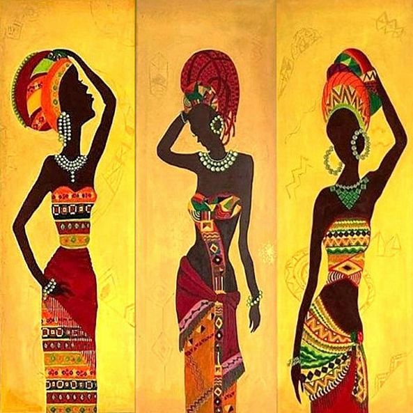 African Heritage-Original Acrylic Painting by Mary G.-Maryam Gomizi