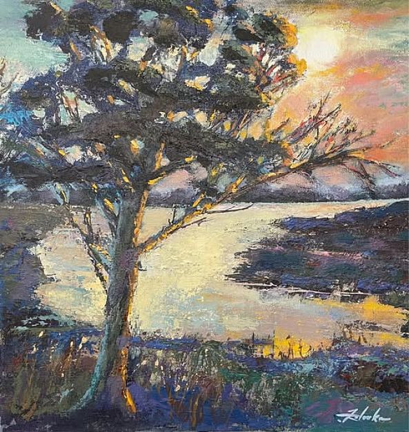 Sunset over water-Trudy Zelenka