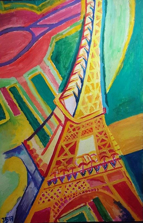 Homenaje a Delaunay (Torre Eiffel)-Aziel Barrientos