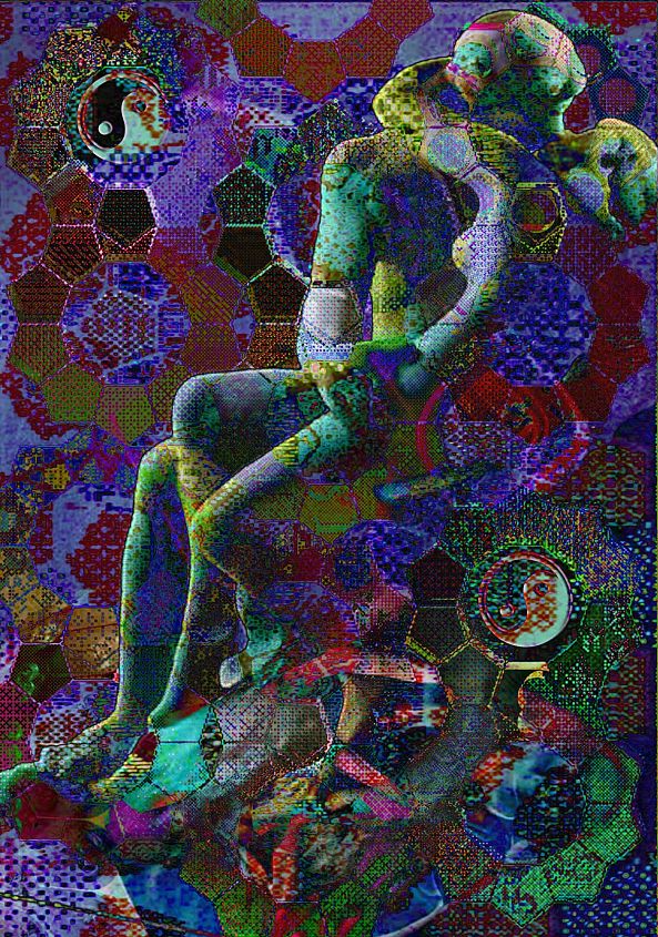 Psychedelic Rodin (The Kiss)-Agnes Fodor